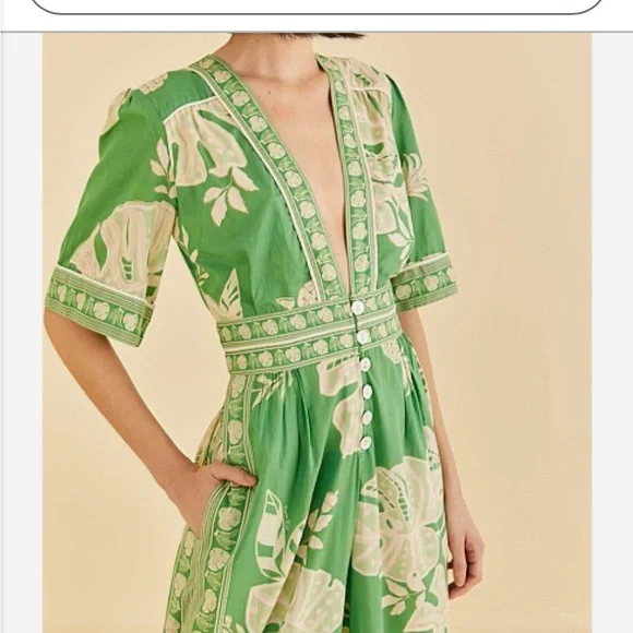 Farm Rio Monstera Wide Leg Jumpsuit - Picture 2 of 11